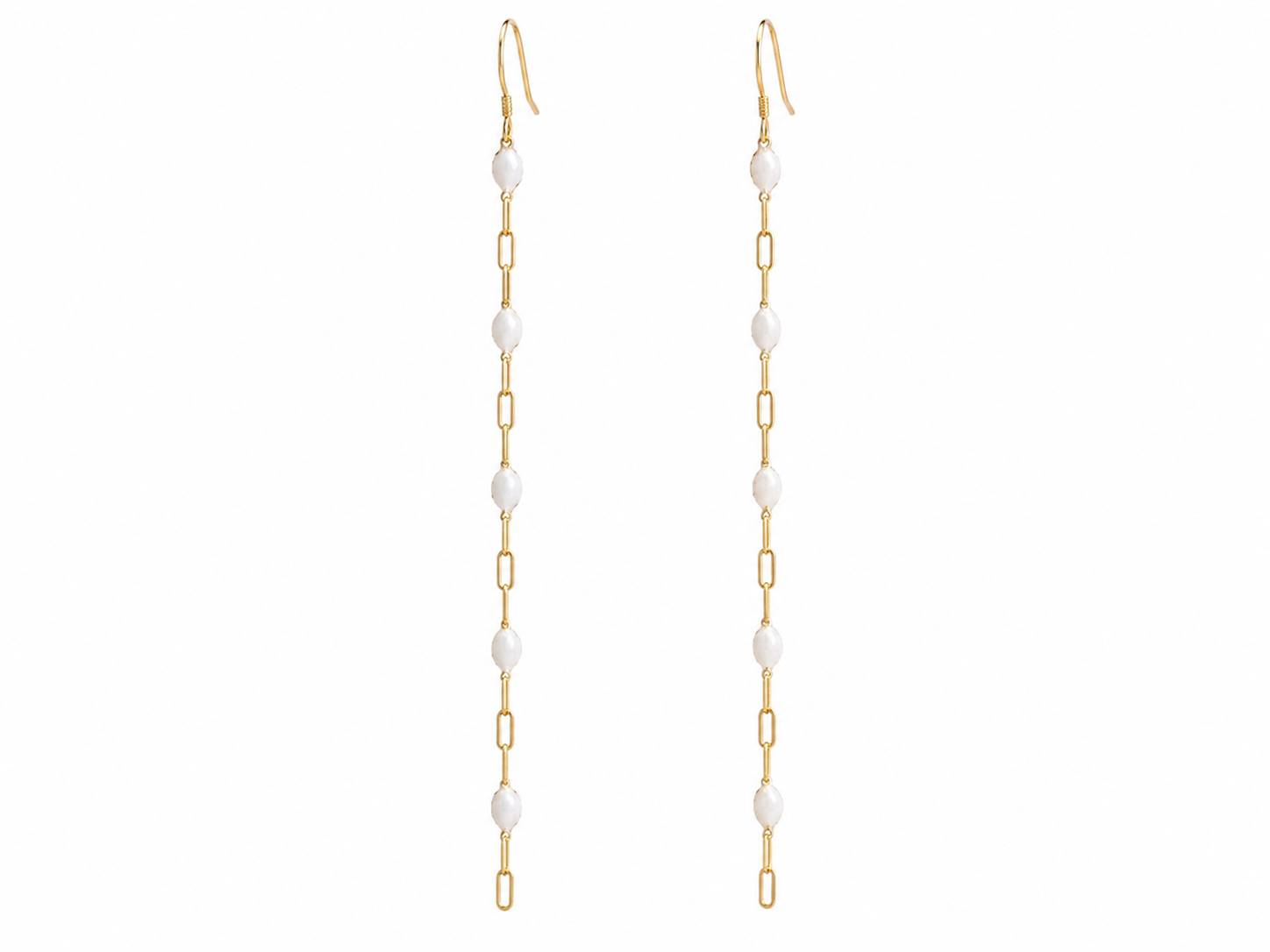 GOLD FILLED WHITE DUSTER EARRINGS