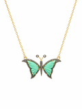 DIAMOND BUTTERFLY NECKLACE IN CHRYSOPRASE