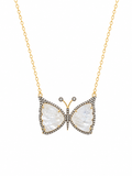 DIAMOND BUTTERFLY NECKLACE IN RAINBOW MOONSTONE