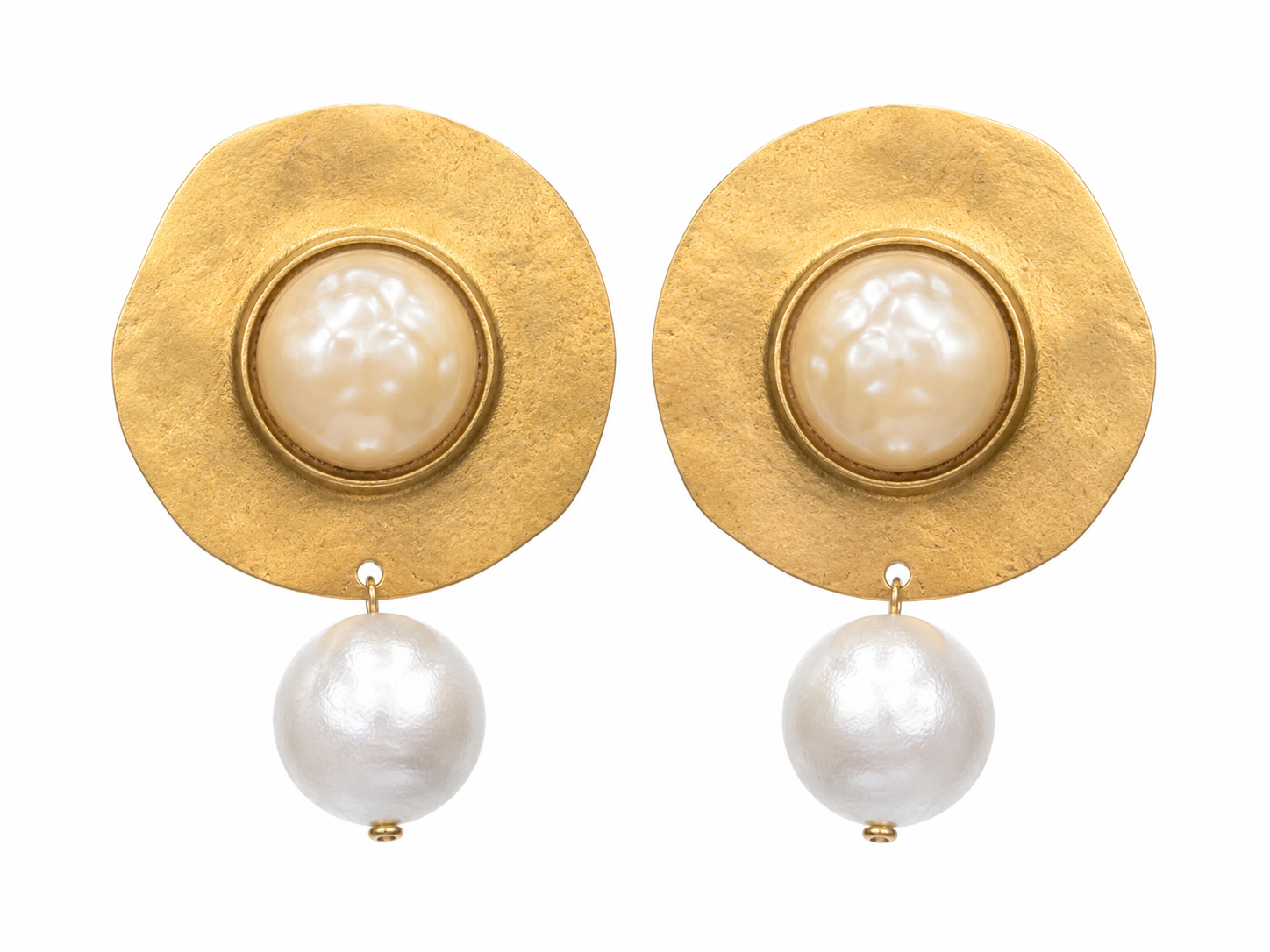 PEARL DISK EARRINGS