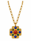 COLORFUL STONE CROSS NECKLACE
