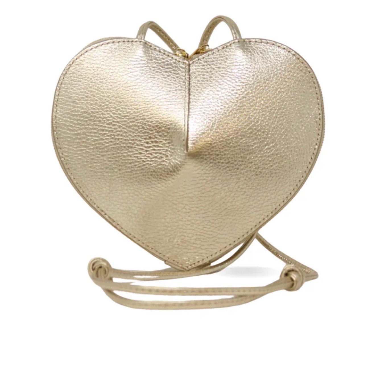 GENUINE ITALINA LEATHER CROSSBODY HEART BAG