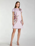 SATIN EMBROIDERED MINI A LINE