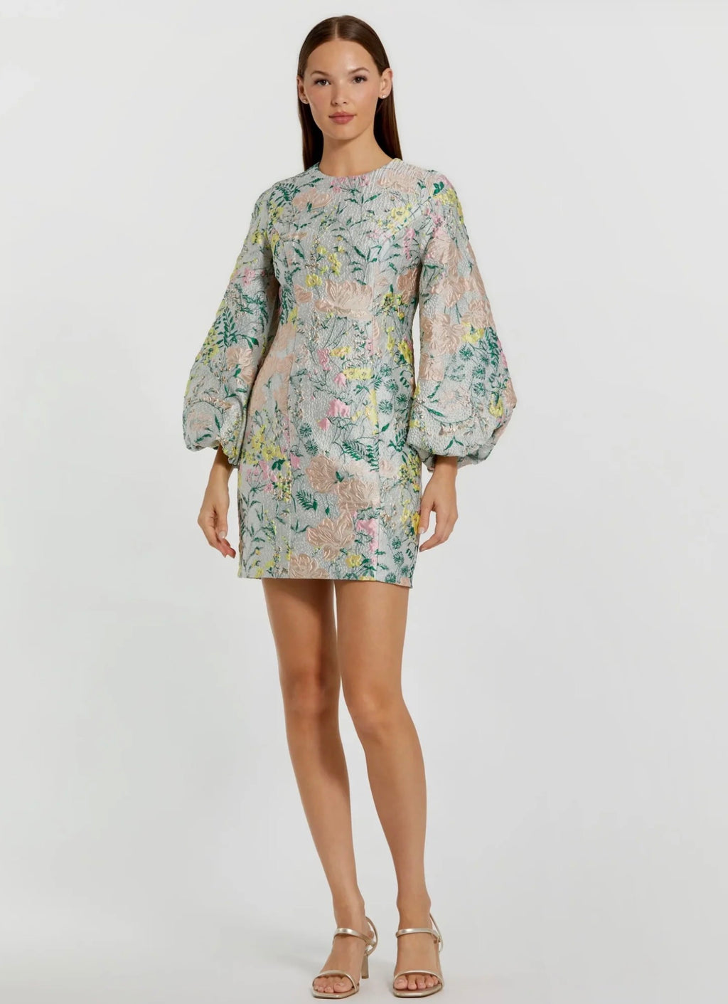 FLORAL BROCADE FITTED MINI