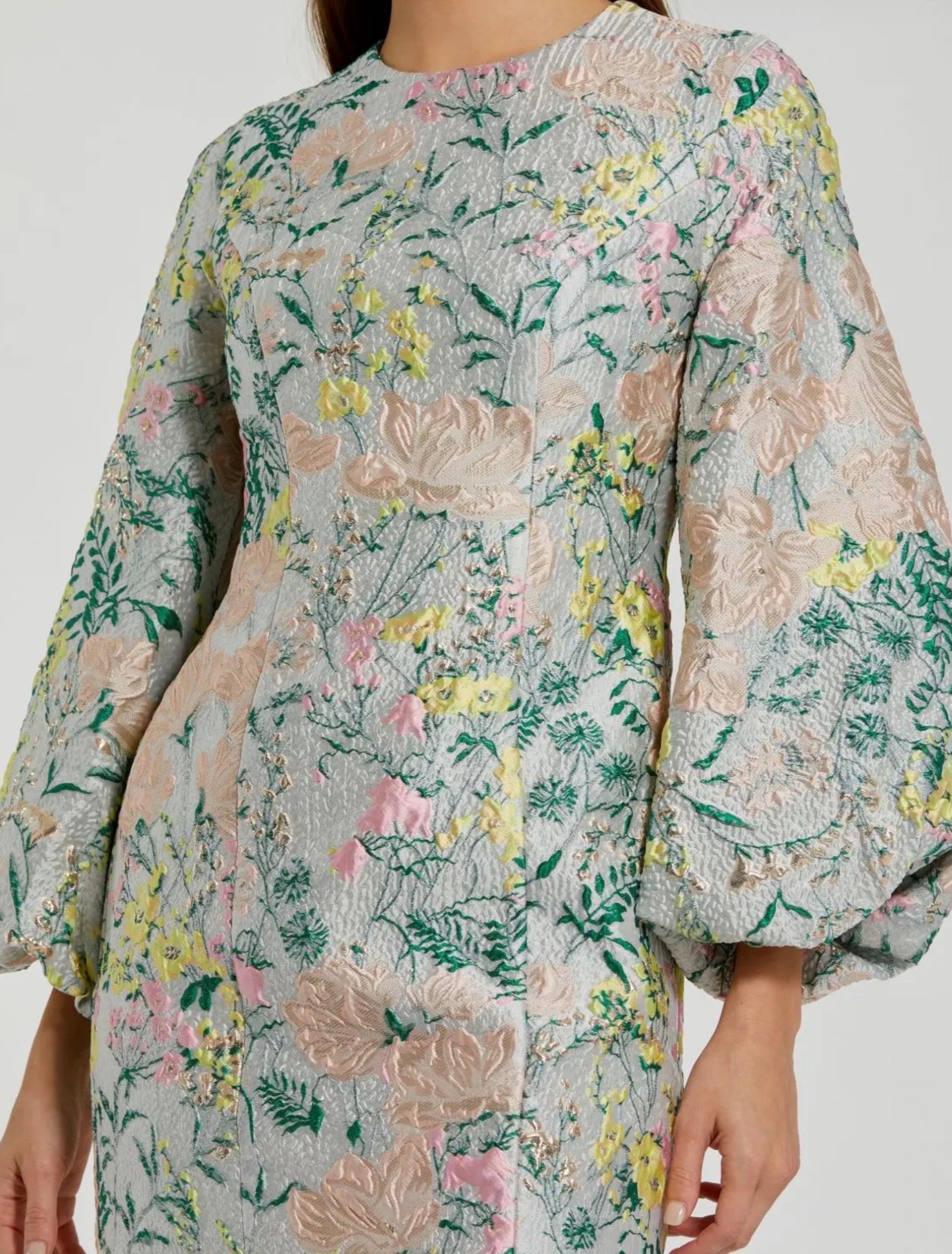 FLORAL BROCADE FITTED MINI