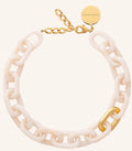 OVAL LINK CHAIN NECKLACE GOLD LATTE MARBLE