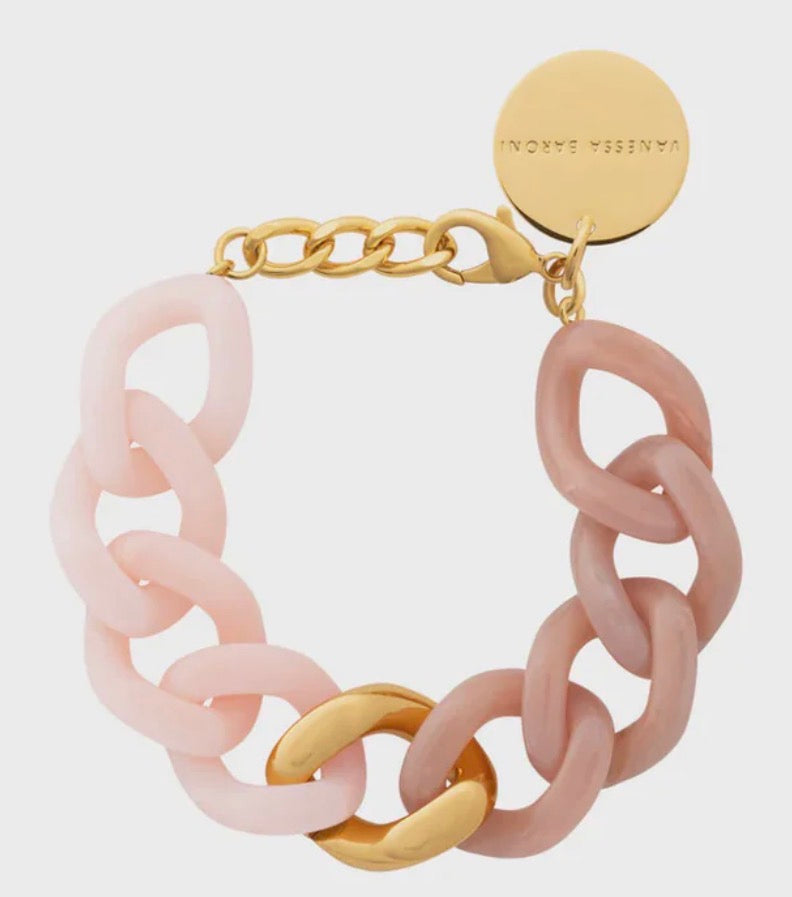 FLAT CHAIN BRACELET 2 COLOR PEACH