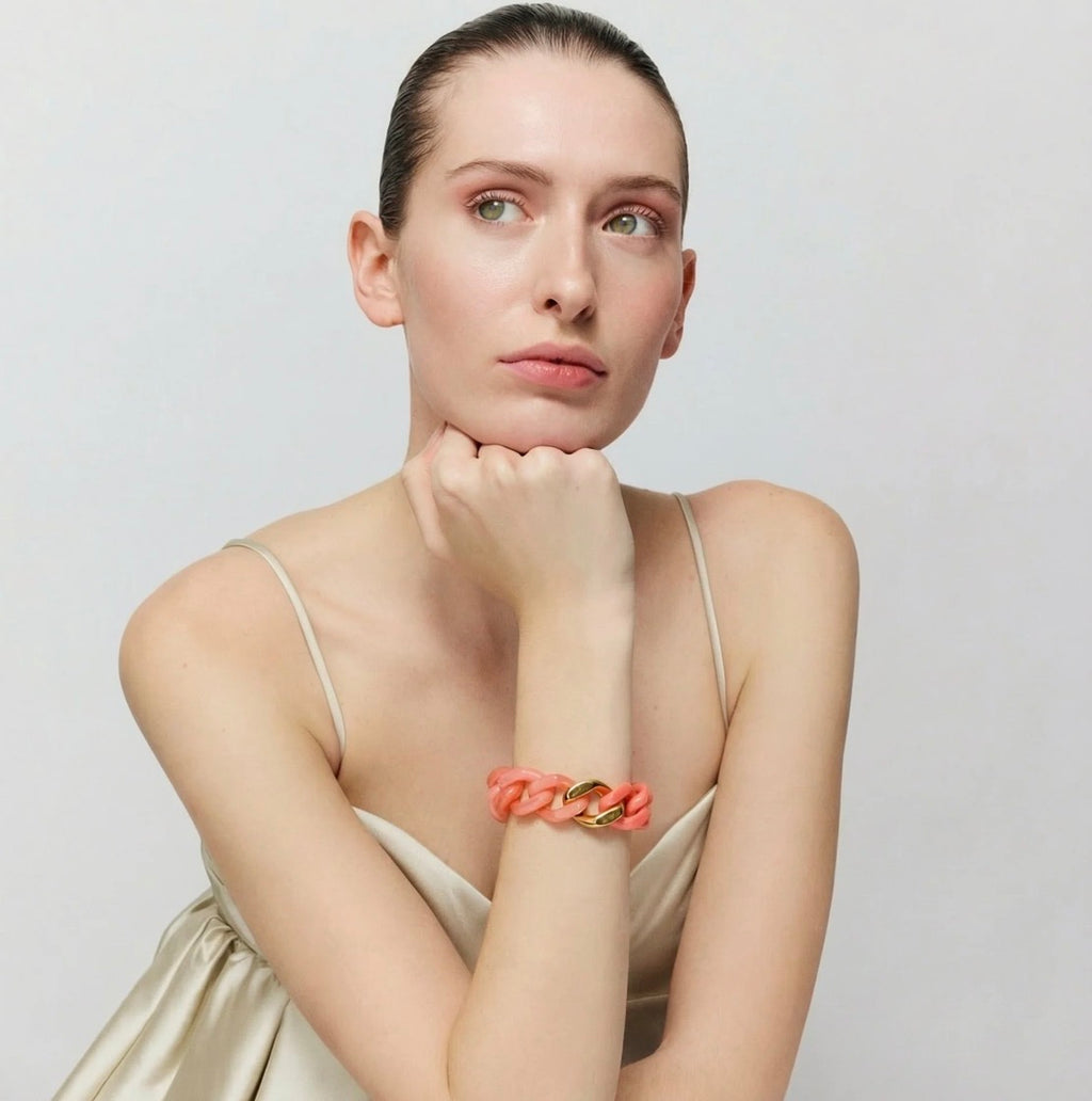 FLAT CHAIN BRACELET 2 COLOR FLAMINGO