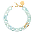 OVAL LINK CHAIN NECKLACE GOLD CLOUD MARBLE