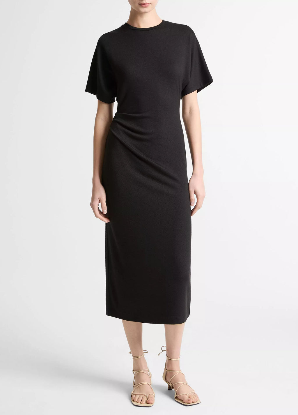 RUCHED-SIDE KNIT DRESS