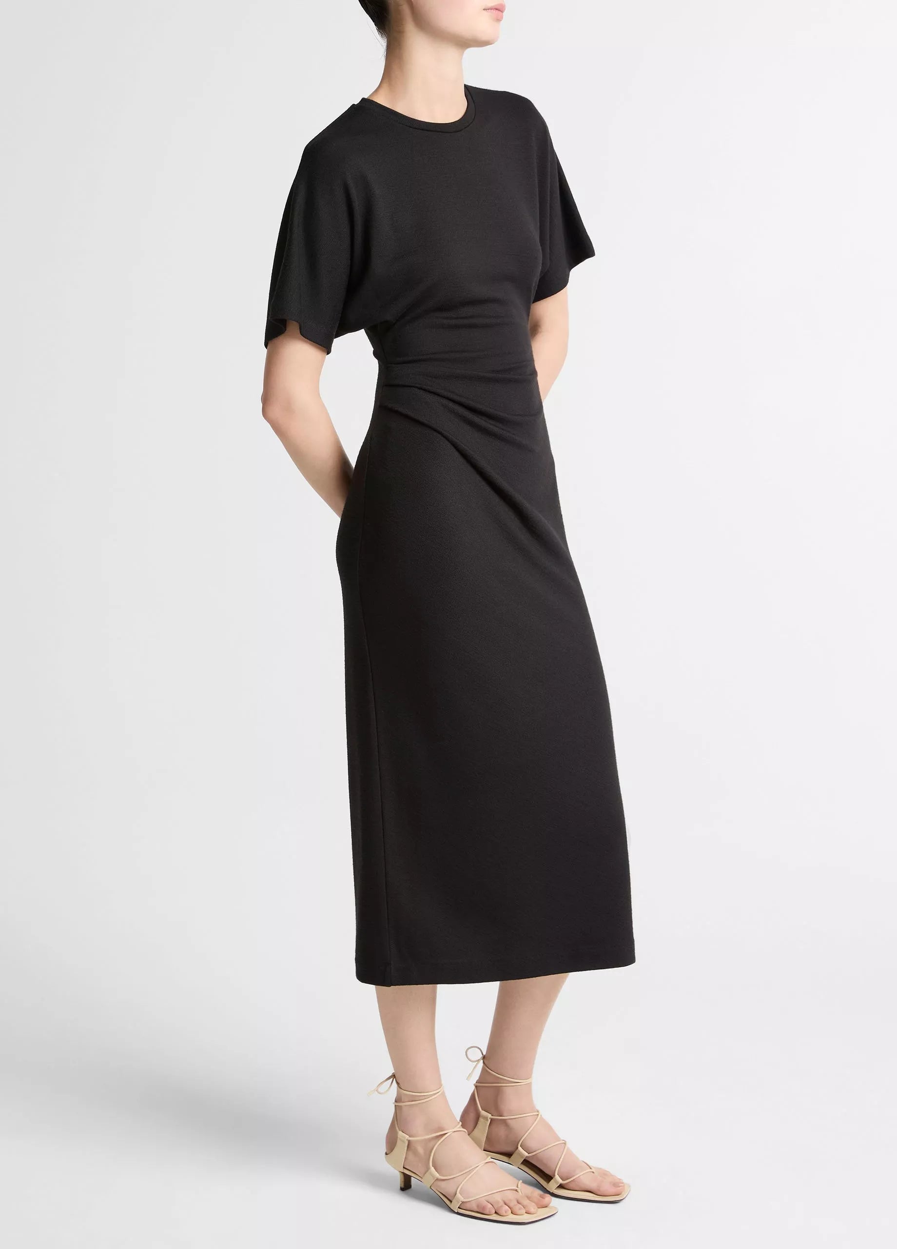 RUCHED-SIDE KNIT DRESS