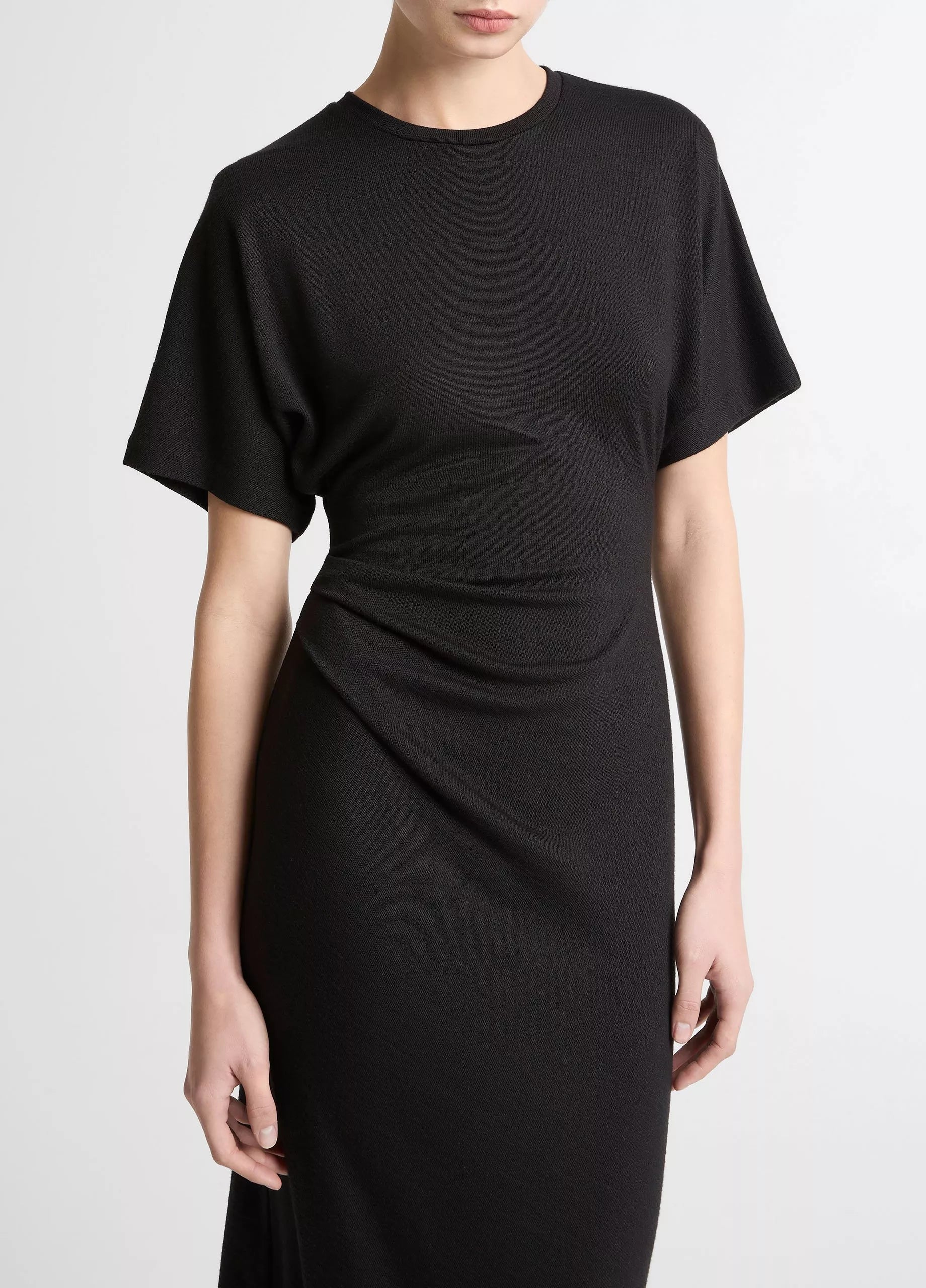 RUCHED-SIDE KNIT DRESS