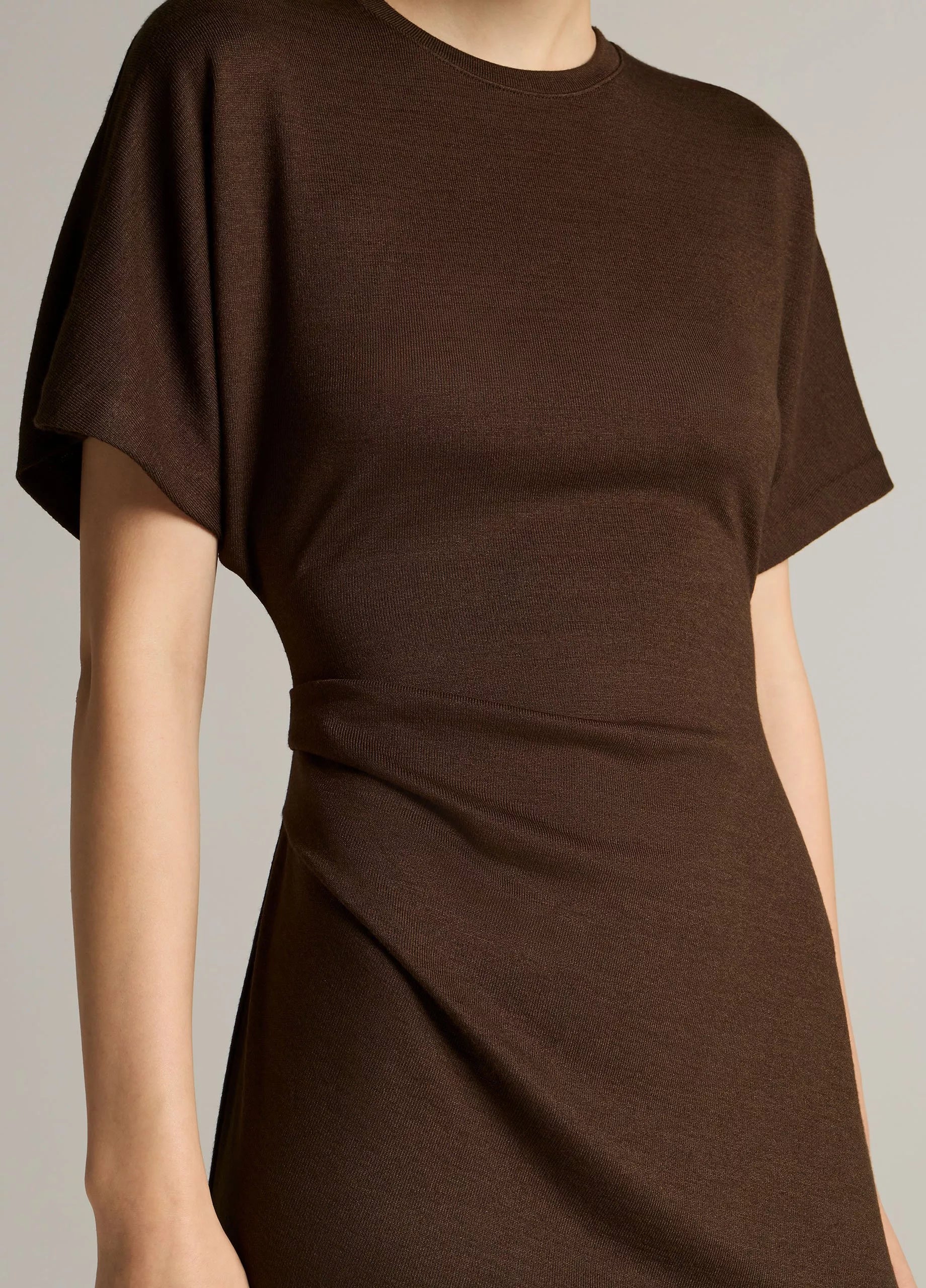 RUCHED-SIDE KNIT DRESS