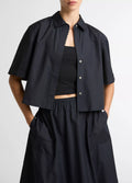 SCALLOP DETAIL COTTON SHIRT