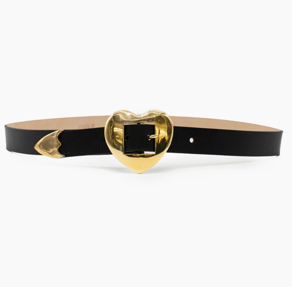BRASS HAMMERED HEART BELT