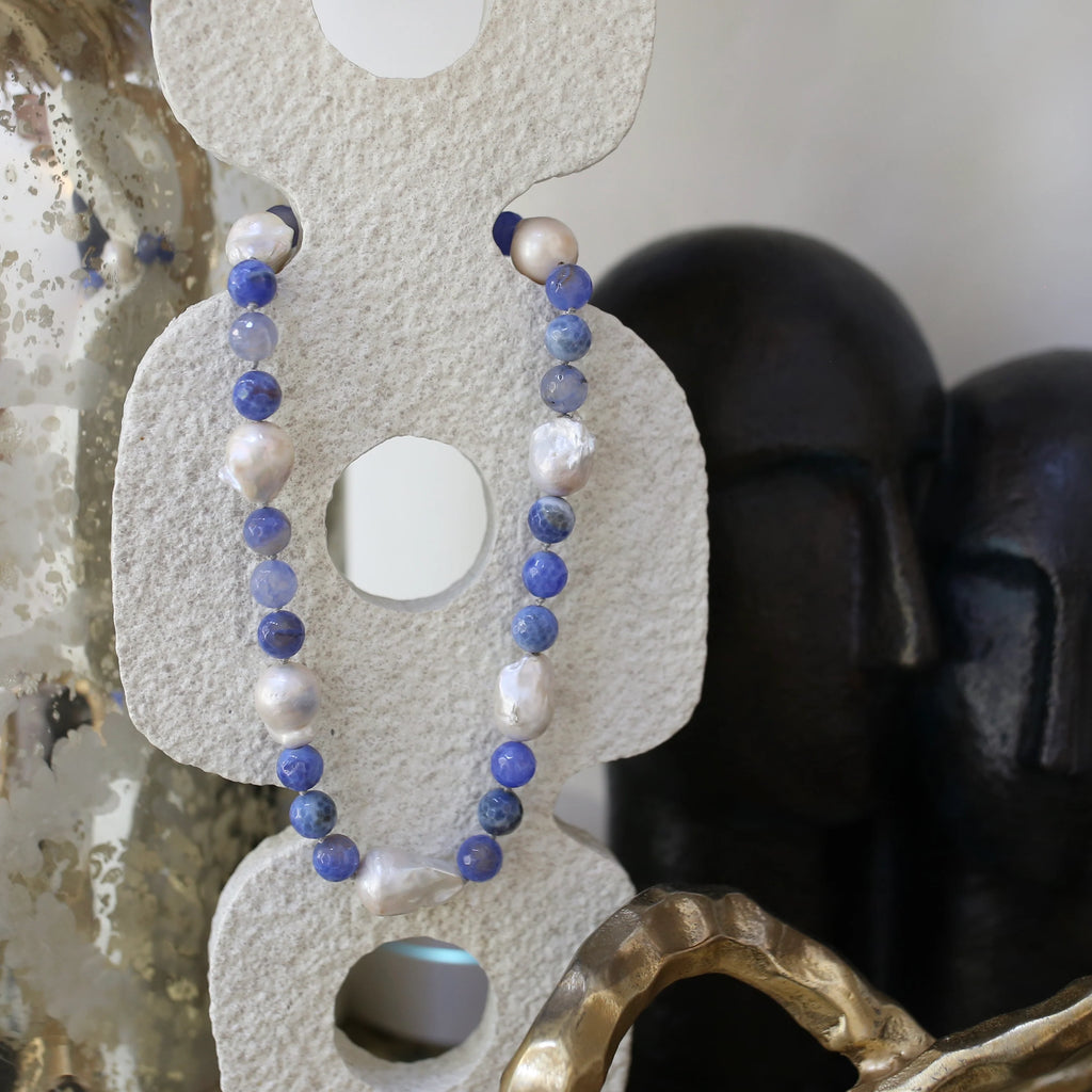 CHALCEDONY PEARL NECKLACE 18'