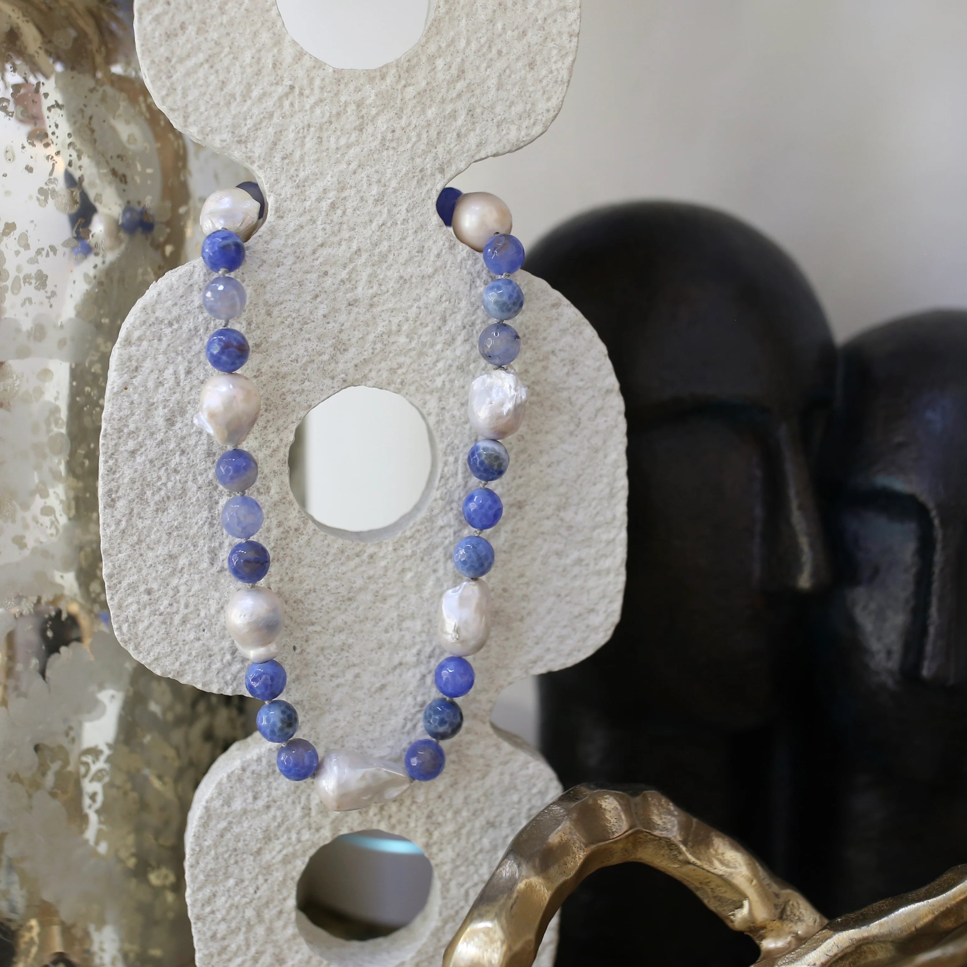 CHALCEDONY PEARL NECKLACE 18'