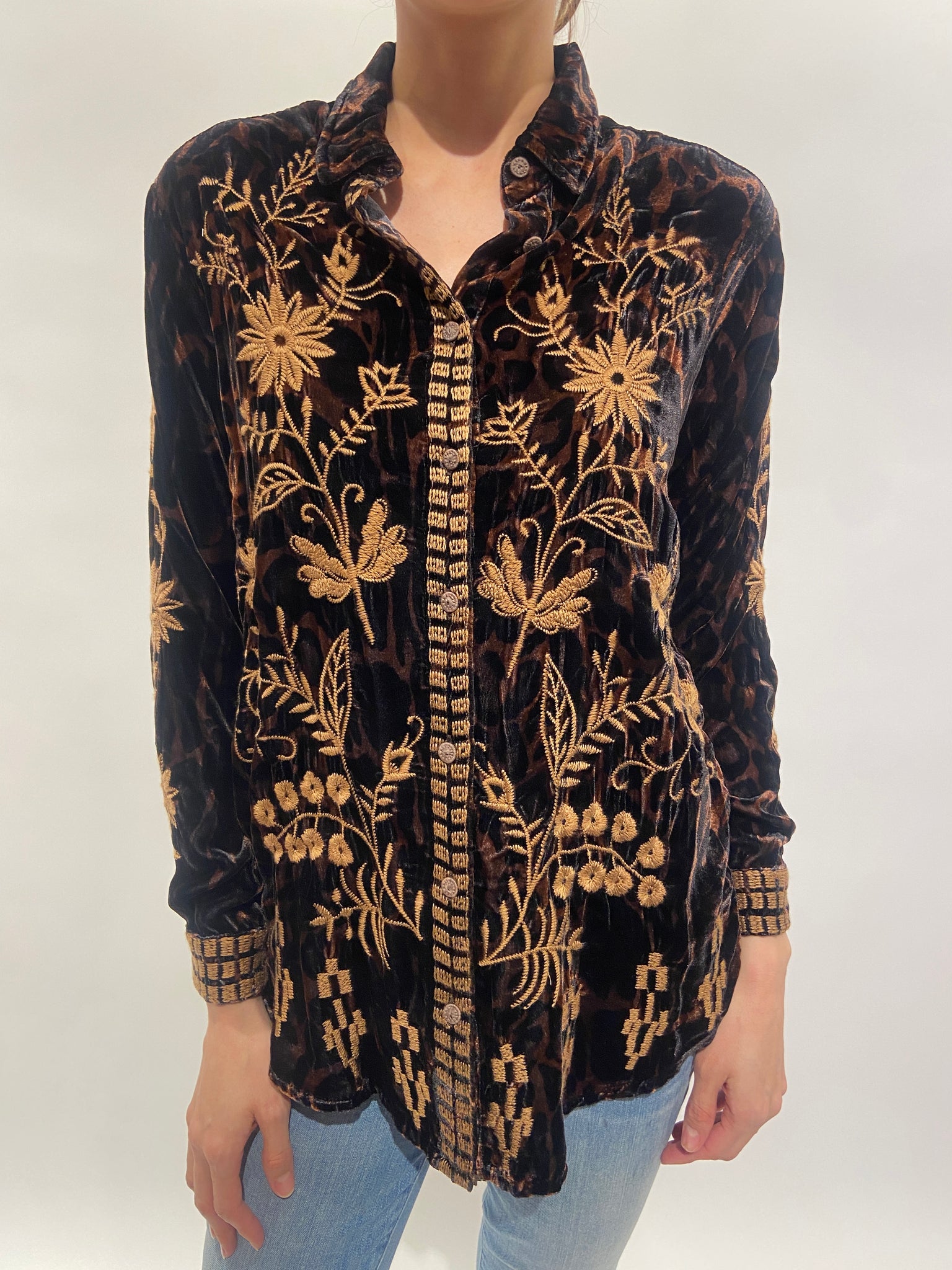 GEORGINA VELVET OVERSIZED SHIRT