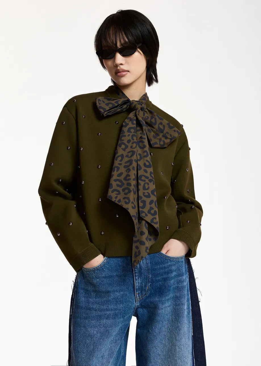 KLOU STUD-EMBELLISHED SWEATSHIRT