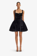 ARIEL VELVET BOW MINI DRESS