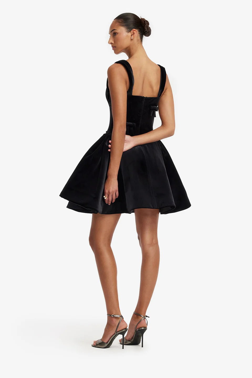 ARIEL VELVET BOW MINI DRESS
