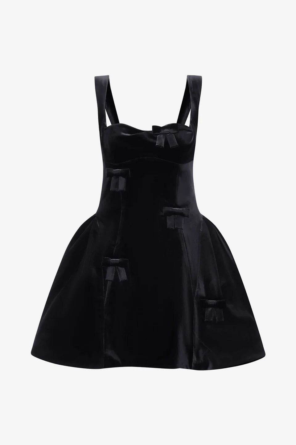 ARIEL VELVET BOW MINI DRESS