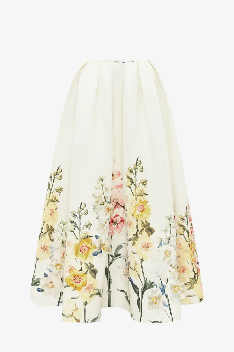 VICTORIA EMBROIDERED PUFF MAXI SKIRT