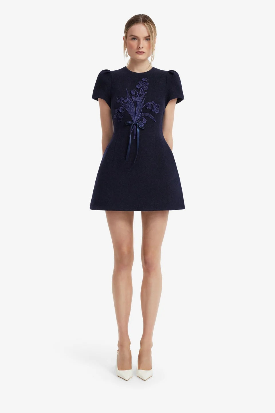 CARINA APPLIQUE TWEED MINI DRESS
