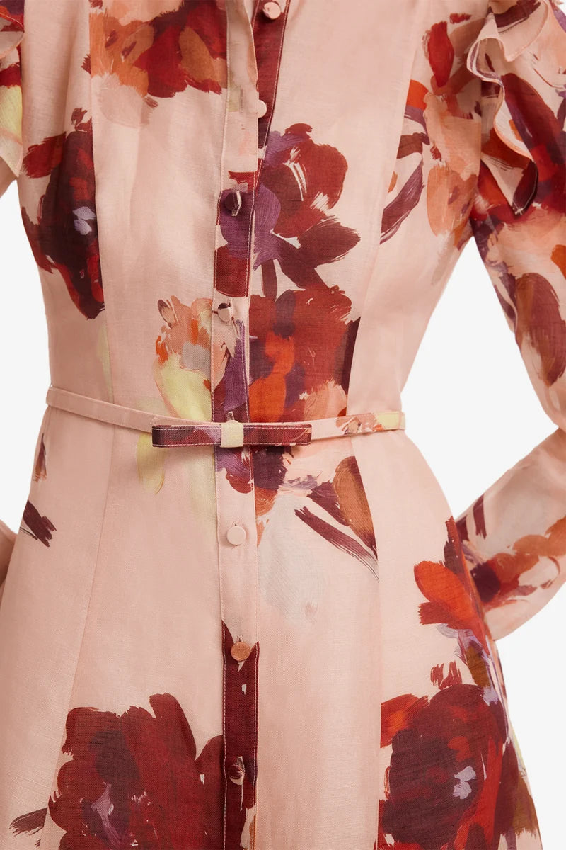 KATRINA BUTTERFLY SLEEVE MIDI DRESS