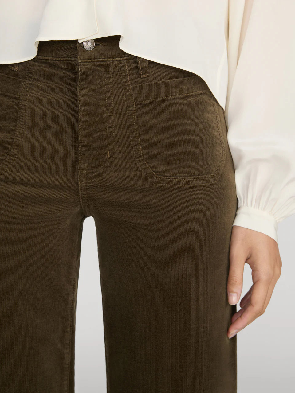LE PIXIE SLIM PALAZZO MODERNIST POCKET CORDUROY