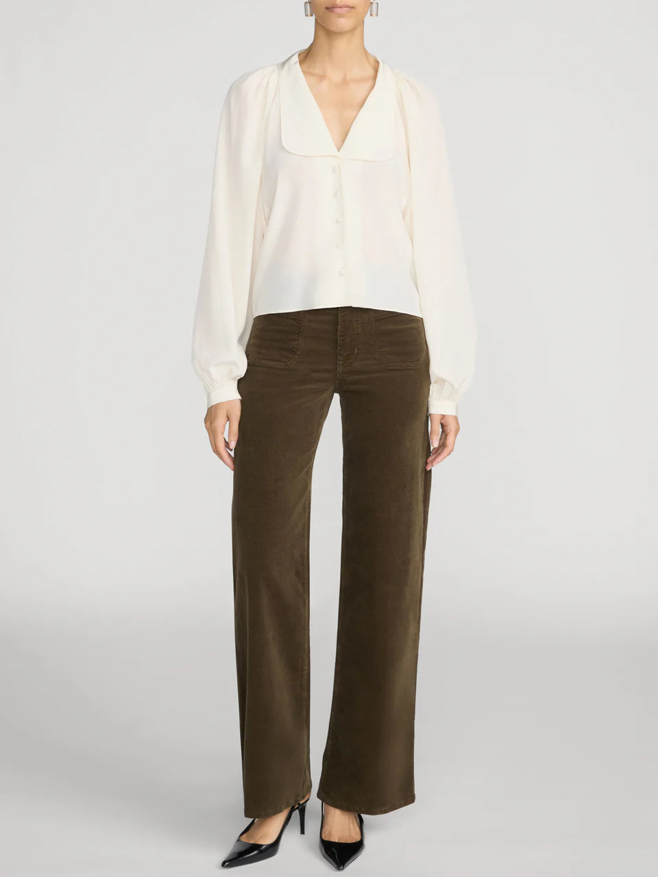 LE PIXIE SLIM PALAZZO MODERNIST POCKET CORDUROY