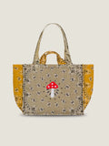 MEDIUM QUILTED TOTE- MUSHROOM