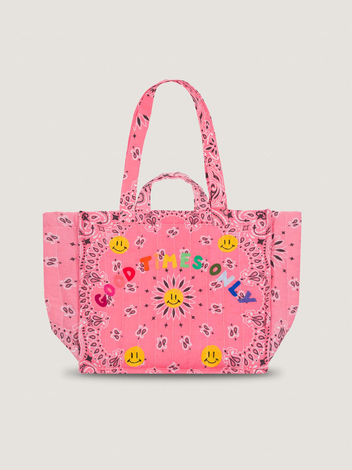 MEDIUM QUILTED CABAS TOTE- GOOD TIMES