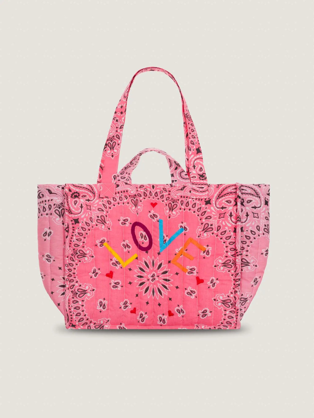 MEDIUM QUILTED TOTE BAG- LOVE