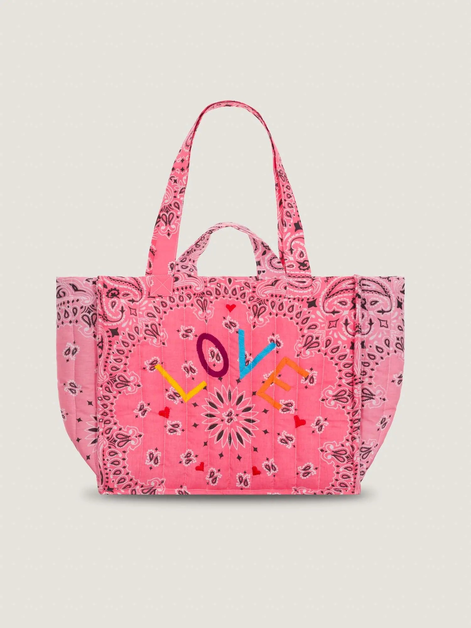 MEDIUM QUILTED TOTE BAG- LOVE