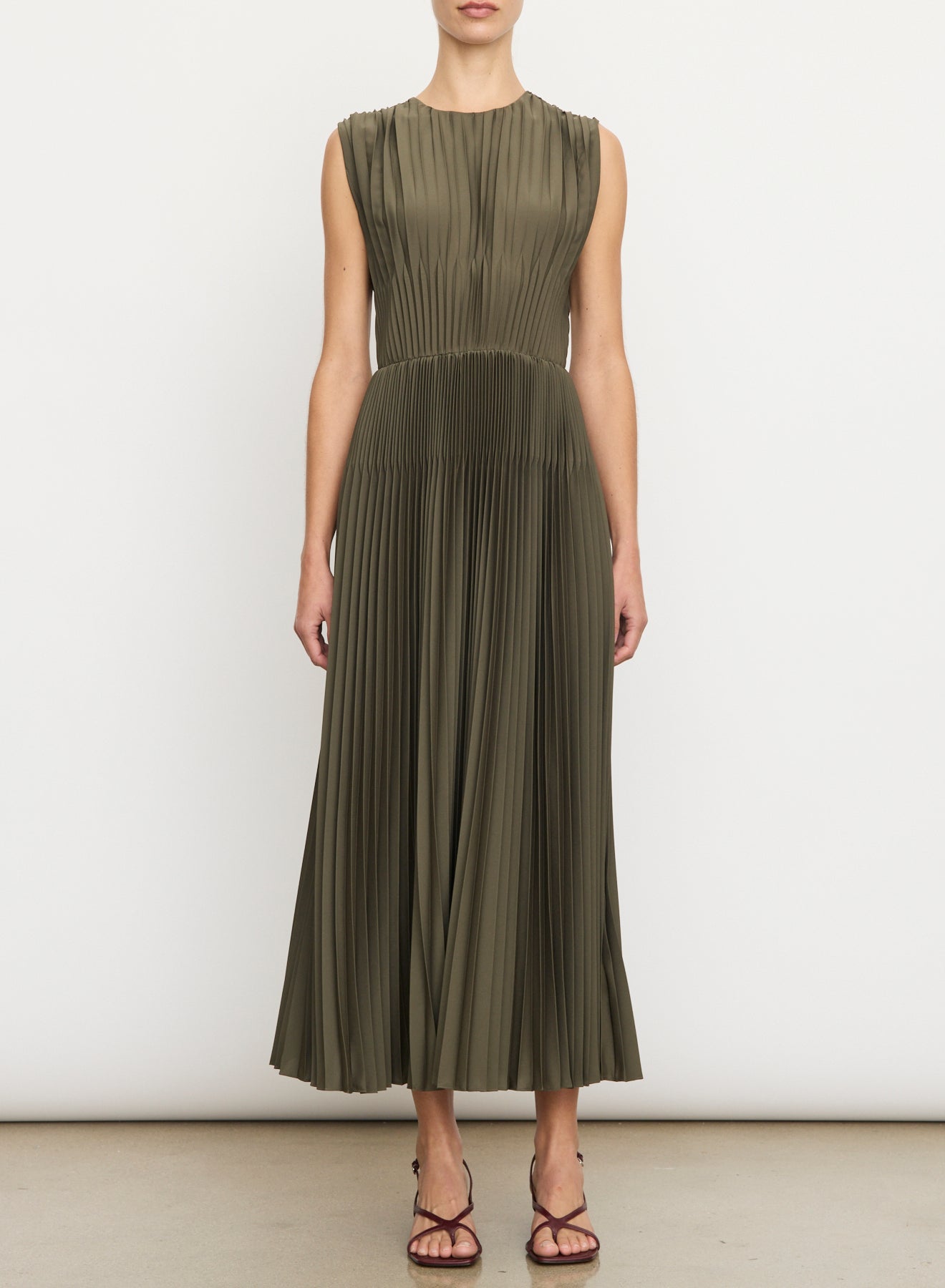 CHEVRON PLEATED DRESS