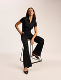 NEOPRENE CEO WIDE LEG TROUSER