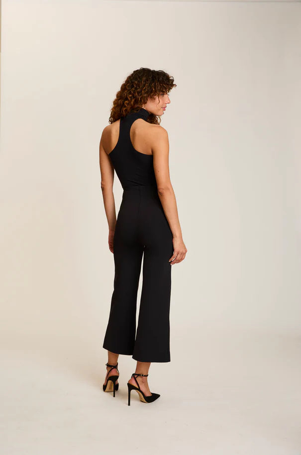 NEOPRENE CROPPED WIDE LEG PANT