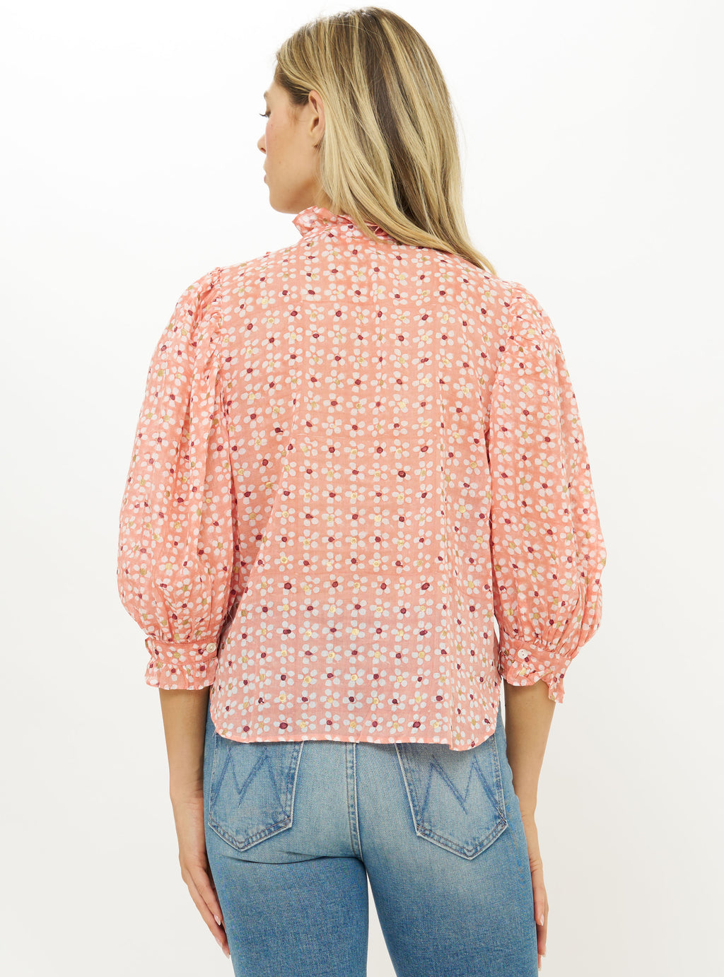 RUFFLE FRONT BUTTON BLOUSE