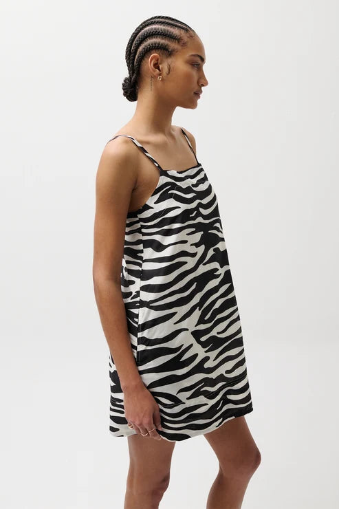 MISA SILK BLEND MINI DRESS