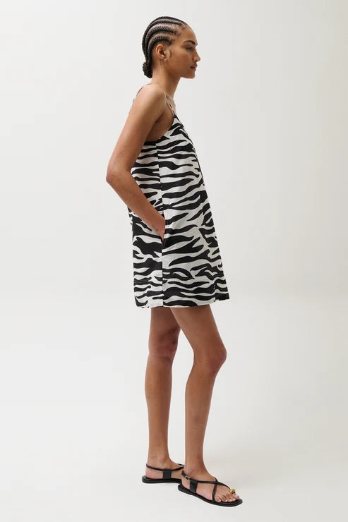 MISA SILK BLEND MINI DRESS
