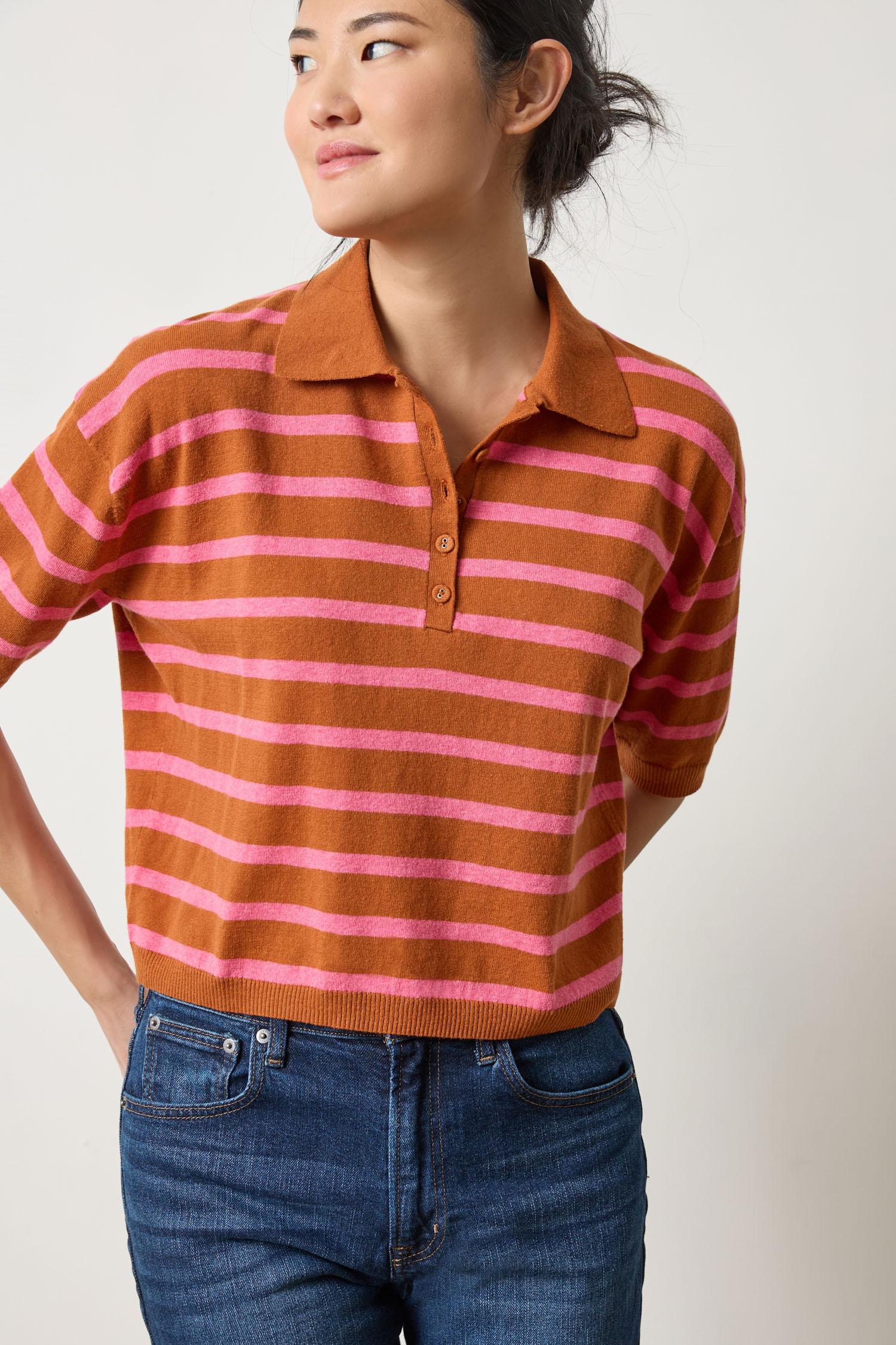 DROP SHOULDER POLO NECK SWEATER