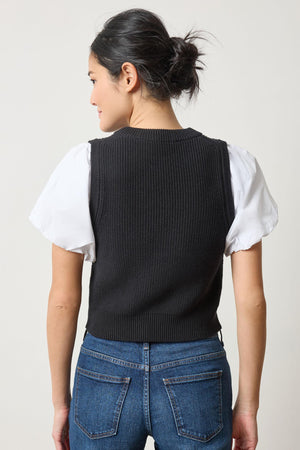 MIXED MEDIA PULLOVER SWEATER