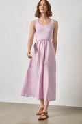 MIXED MEDIA SCOOP NECK DRESS
