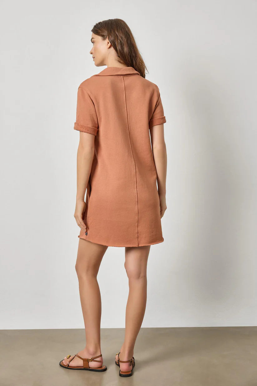 RAW HEM TERRY DRESS