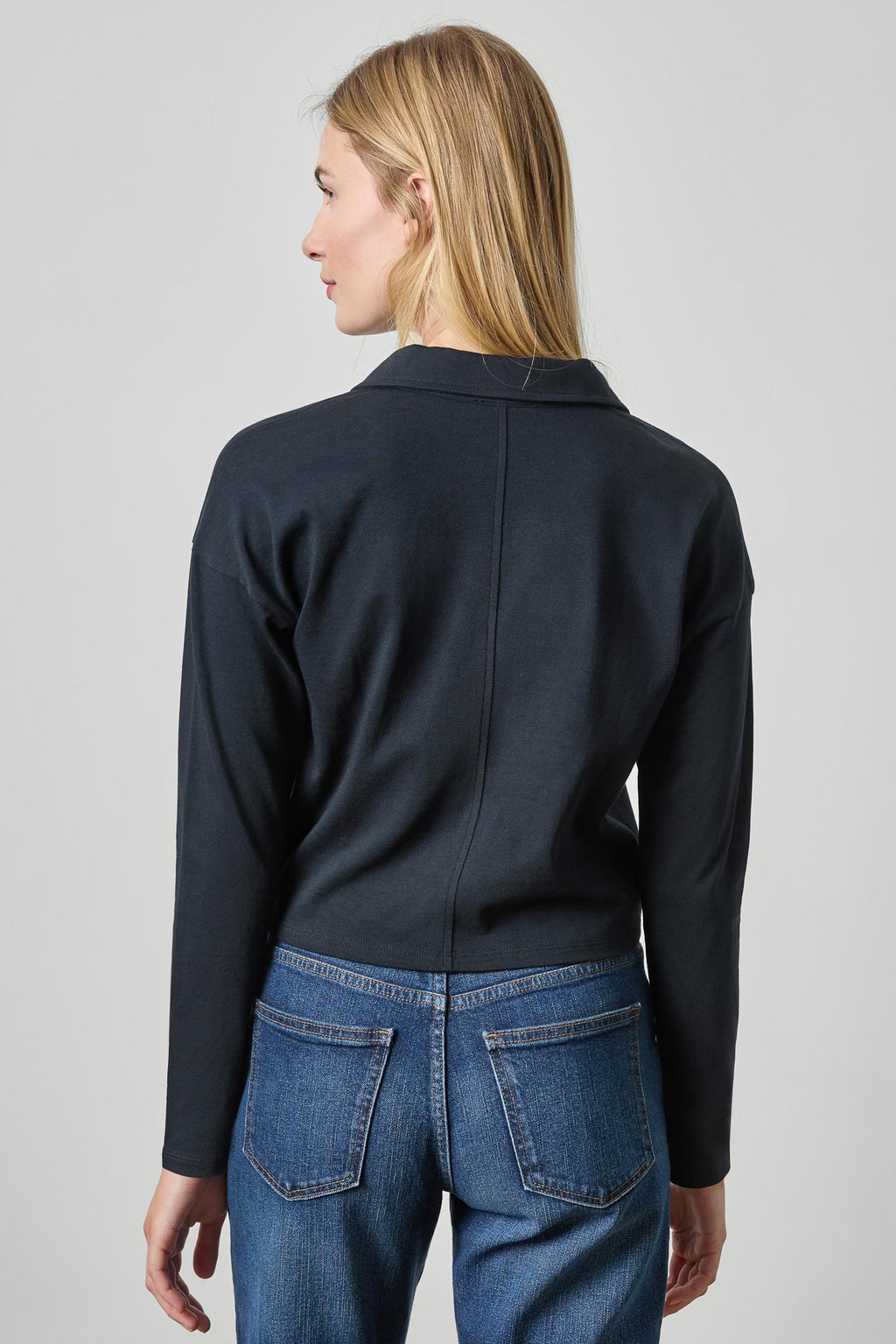 FAUX WRAP COLLARED TOP