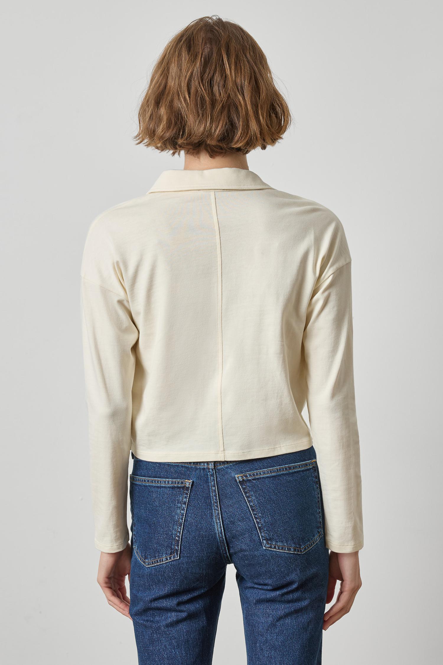 FAUX WRAP COLLARED TOP