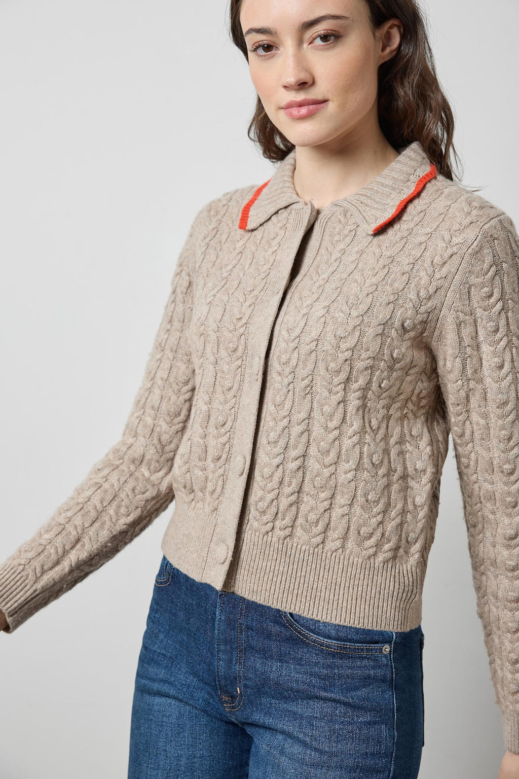 LONG SLEEVE POLO CARDIGAN