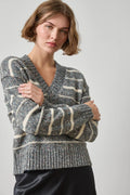 MULTI STRIPE- V NECK SWEATER
