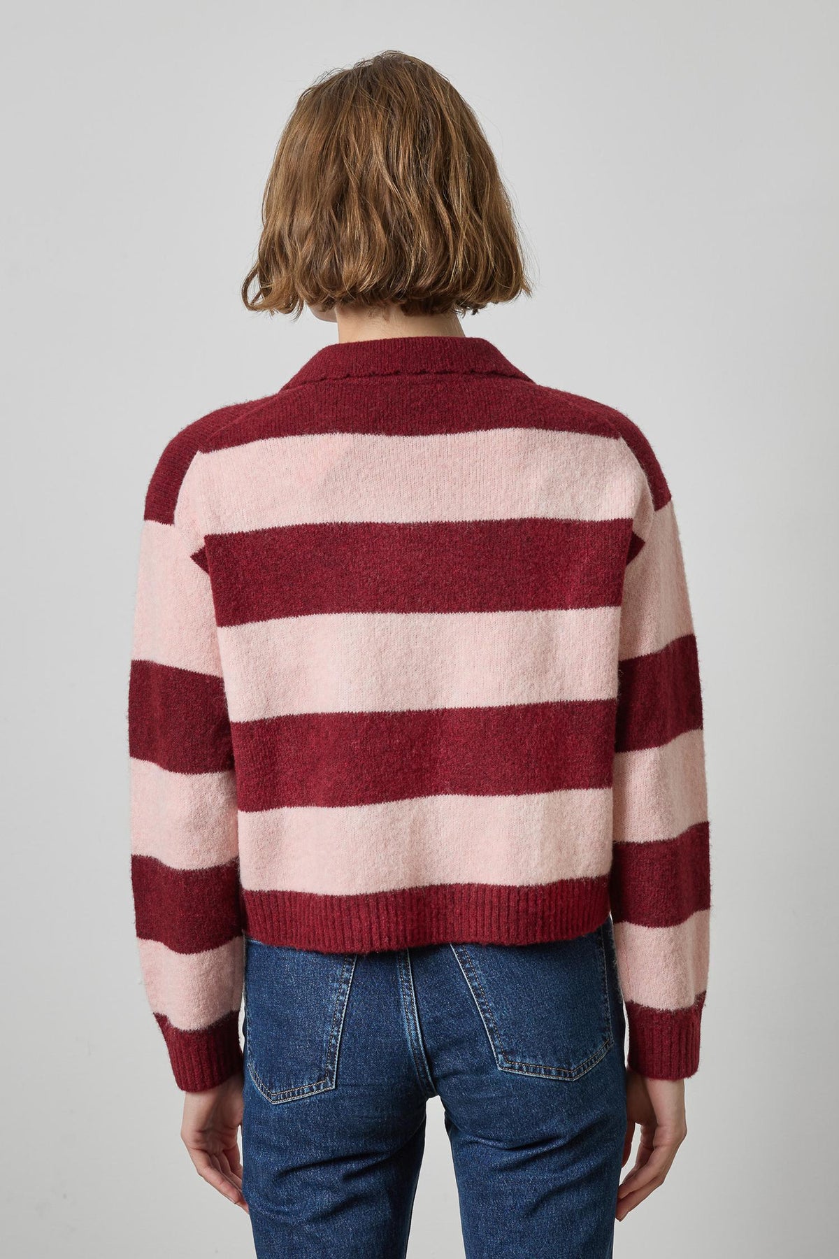 STRIPED POLO SWEATER